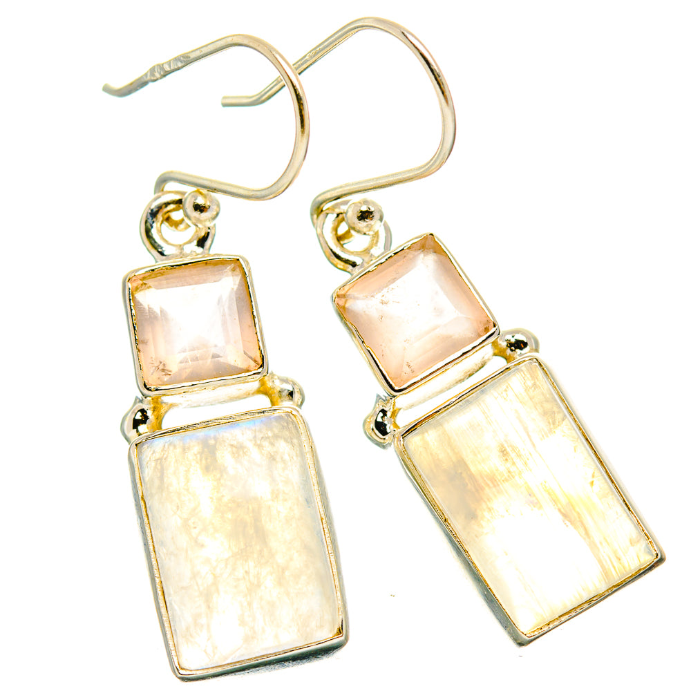 Rainbow Moonstone Earrings handcrafted by Anasilvercos - EARR429713 - Photo 2