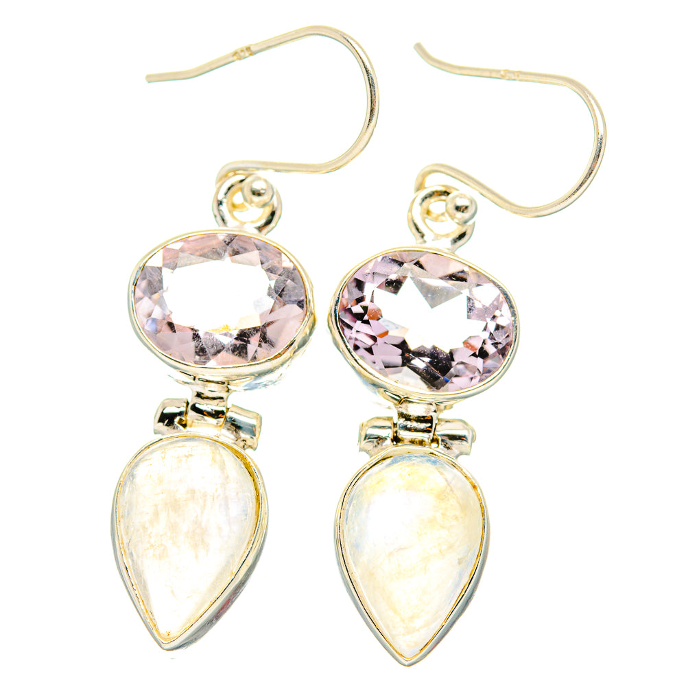 Rainbow Moonstone Earrings handcrafted by Anasilvercos - EARR429717 - Photo 2