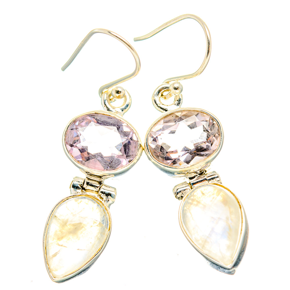 Rainbow Moonstone Earrings handcrafted by Anasilvercos - EARR429719 - Photo 2