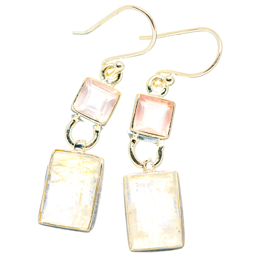 Rainbow Moonstone Earrings handcrafted by Anasilvercos - EARR429720 - Photo 2
