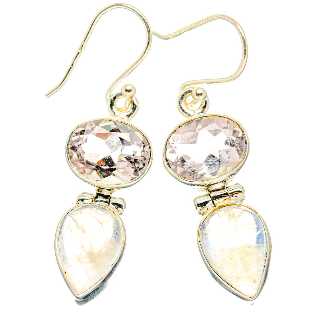 Rainbow Moonstone Earrings handcrafted by Anasilvercos - EARR429721 - Photo 2