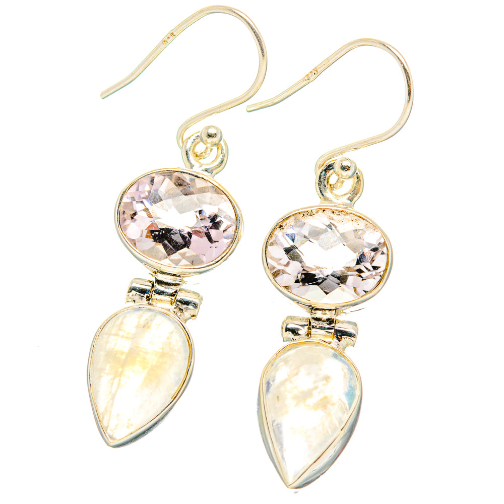 Rainbow Moonstone Earrings handcrafted by Anasilvercos - EARR429723 - Photo 2