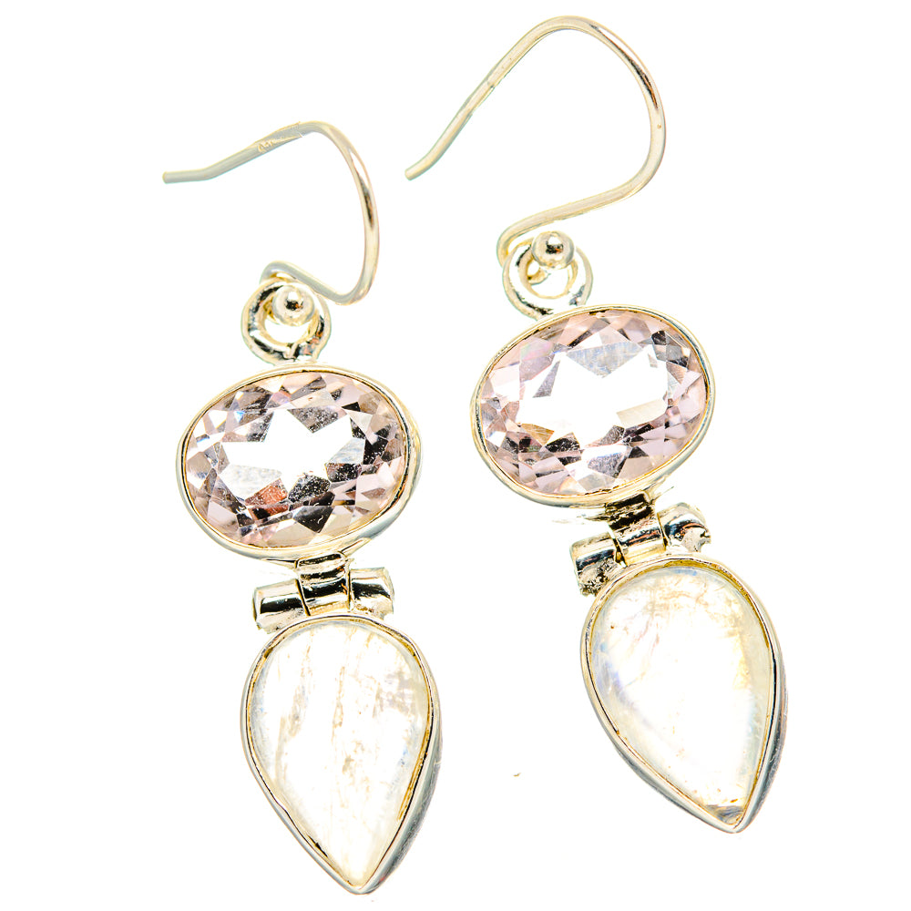Rainbow Moonstone Earrings handcrafted by Anasilvercos - EARR429725 - Photo 2