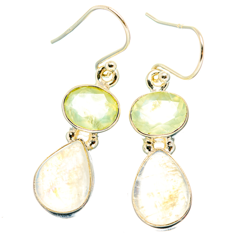 Rainbow Moonstone Earrings handcrafted by Anasilvercos - EARR429727 - Photo 2