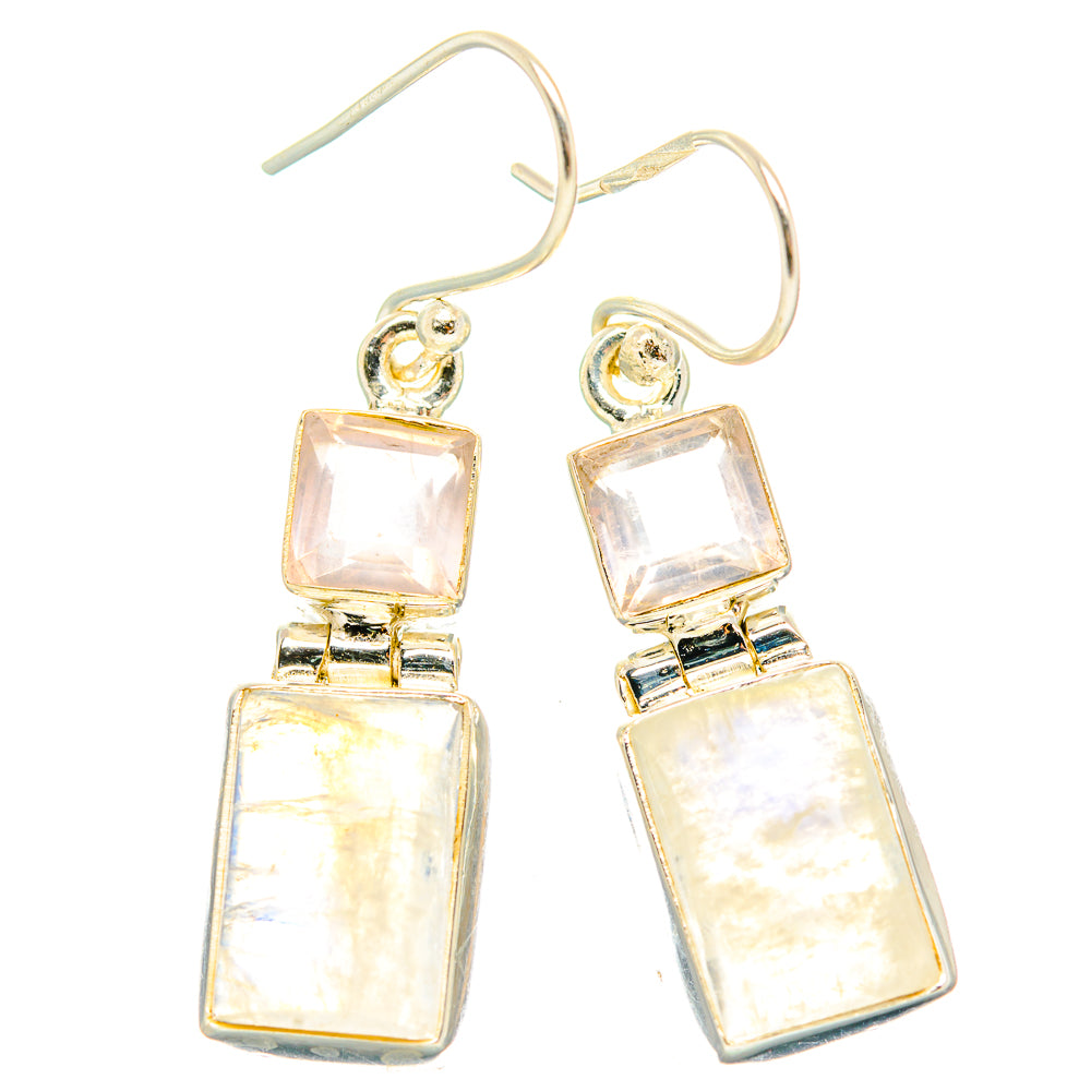 Rainbow Moonstone Earrings handcrafted by Anasilvercos - EARR429728 - Photo 2