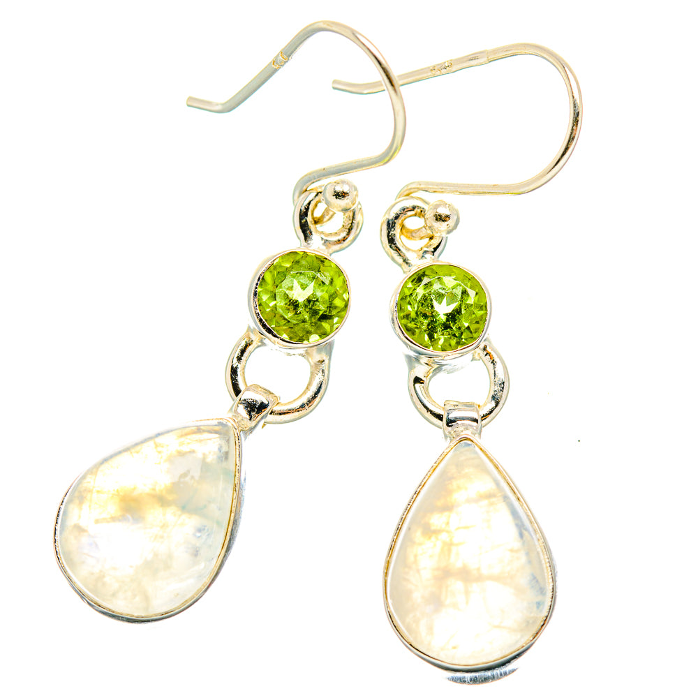 Rainbow Moonstone Earrings handcrafted by Anasilvercos - EARR429729 - Photo 2