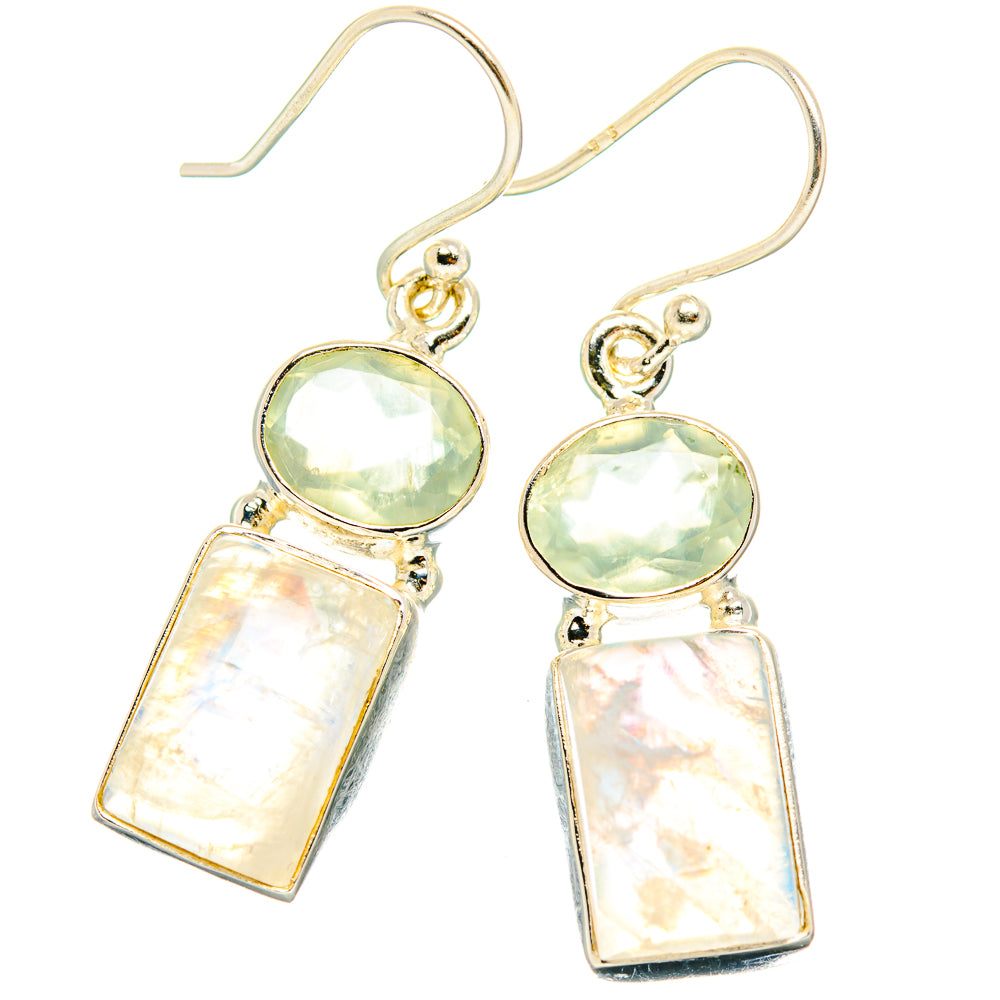 Rainbow Moonstone Earrings handcrafted by Anasilvercos - EARR429730 - Photo 2