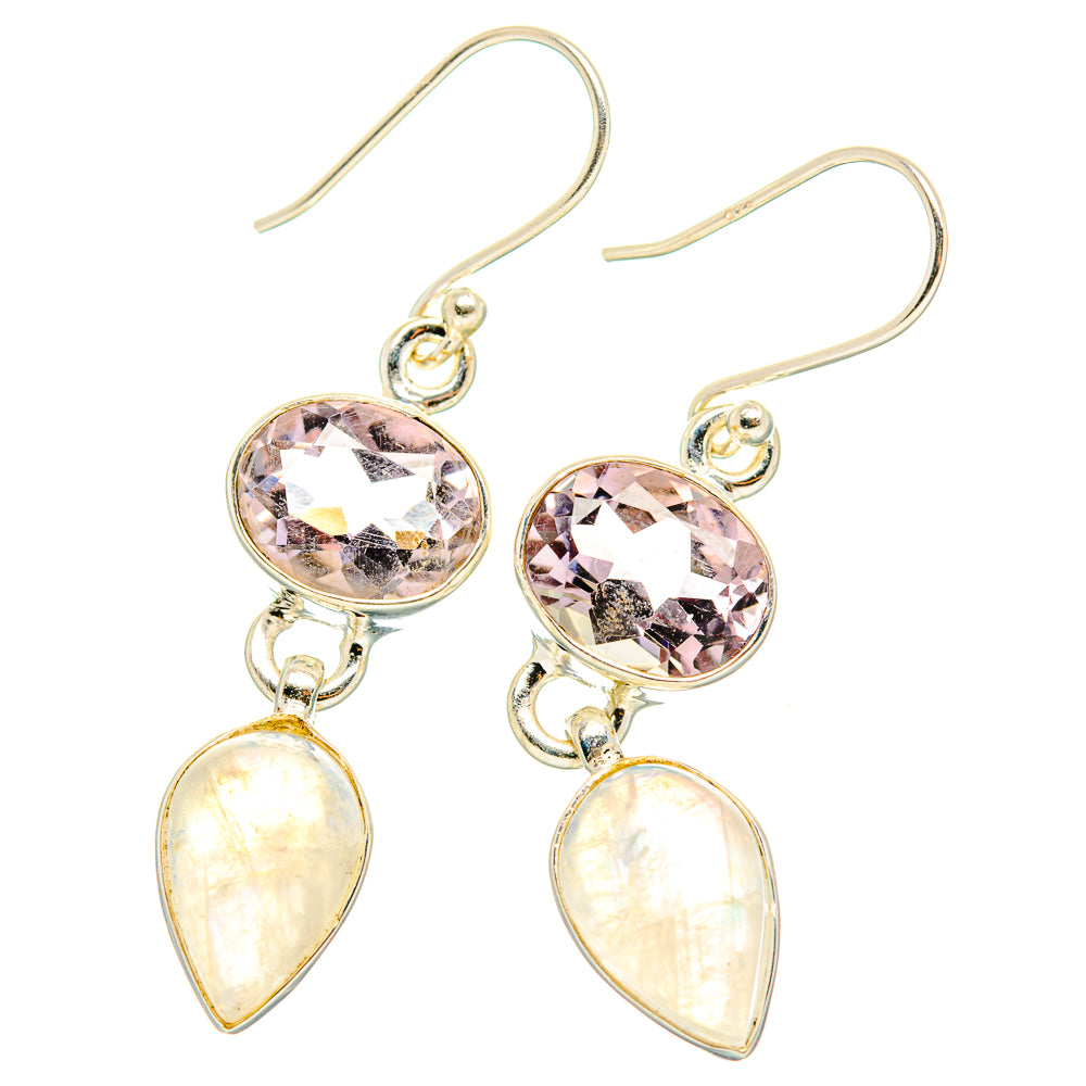 Rainbow Moonstone Earrings handcrafted by Anasilvercos - EARR429731 - Photo 2