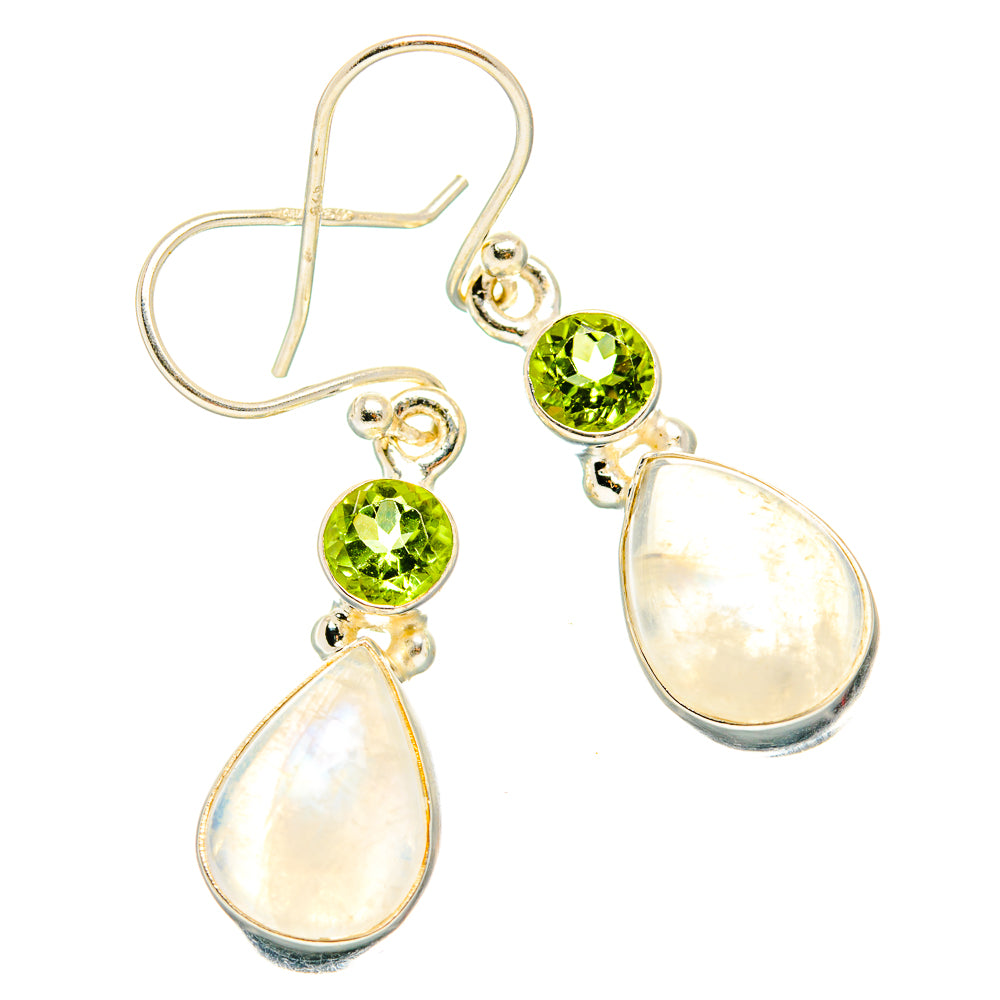 Rainbow Moonstone Earrings handcrafted by Anasilvercos - EARR429732 - Photo 2