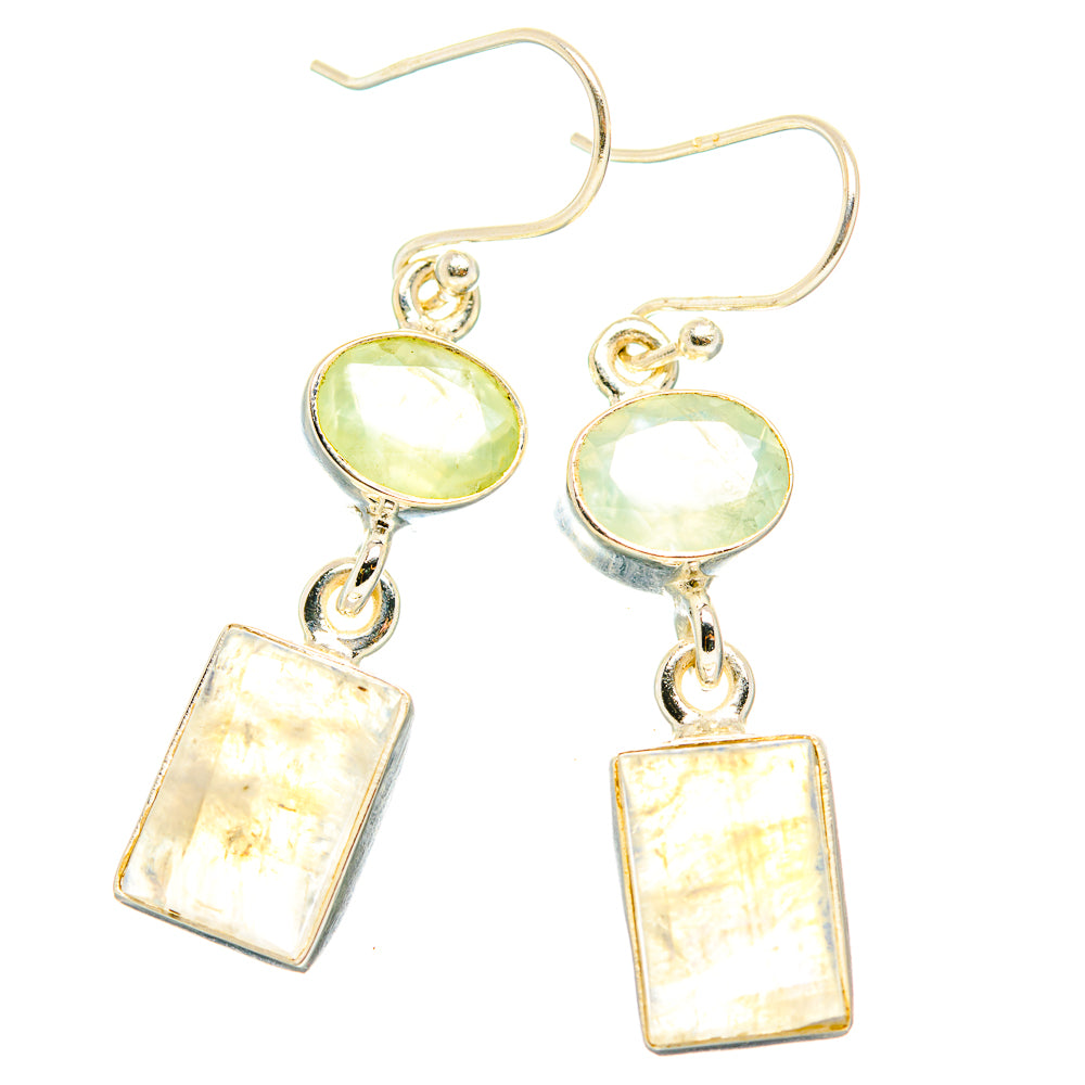 Rainbow Moonstone Earrings handcrafted by Anasilvercos - EARR429734 - Photo 2