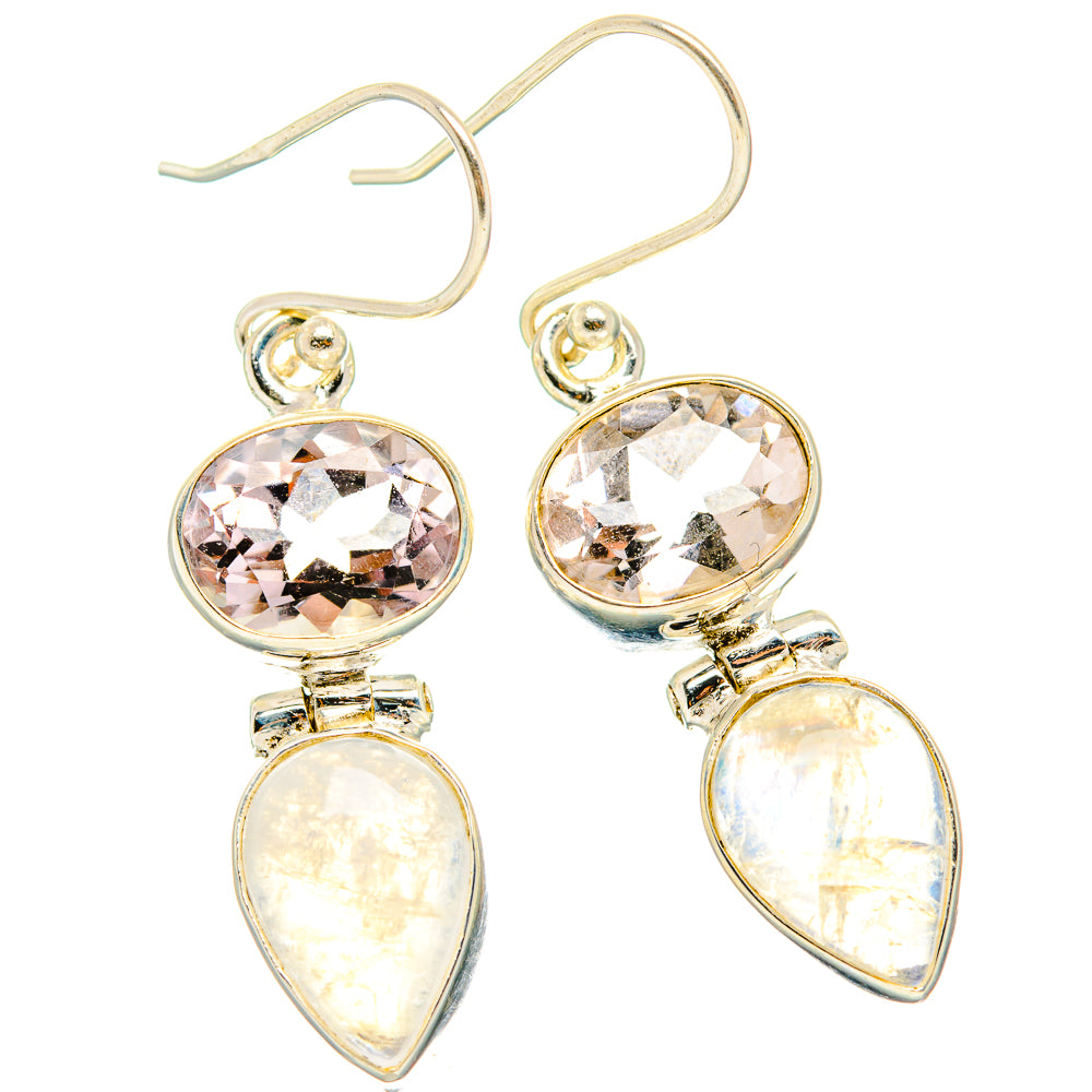 Rainbow Moonstone Earrings handcrafted by Anasilvercos - EARR429735 - Photo 2