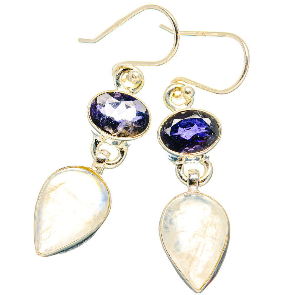 Rainbow Moonstone Earrings handcrafted by Anasilvercos - EARR429737 - Photo 2