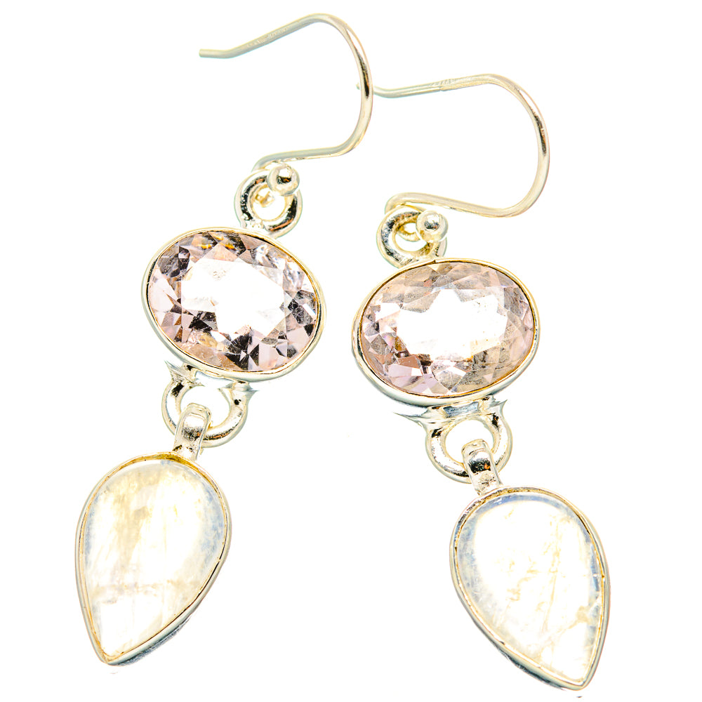 Rainbow Moonstone Earrings handcrafted by Anasilvercos - EARR429739 - Photo 2