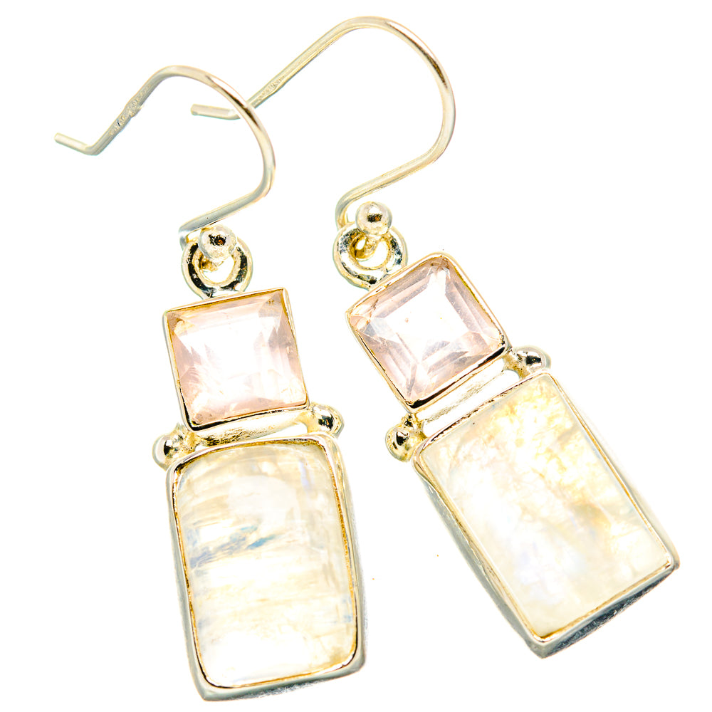 Rainbow Moonstone Earrings handcrafted by Anasilvercos - EARR429740 - Photo 2