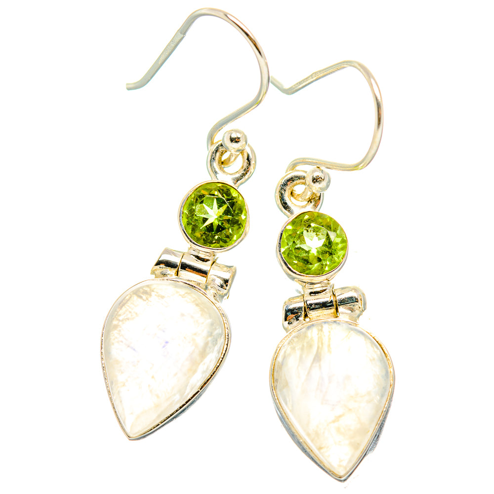 Rainbow Moonstone Earrings handcrafted by Anasilvercos - EARR429742 - Photo 2