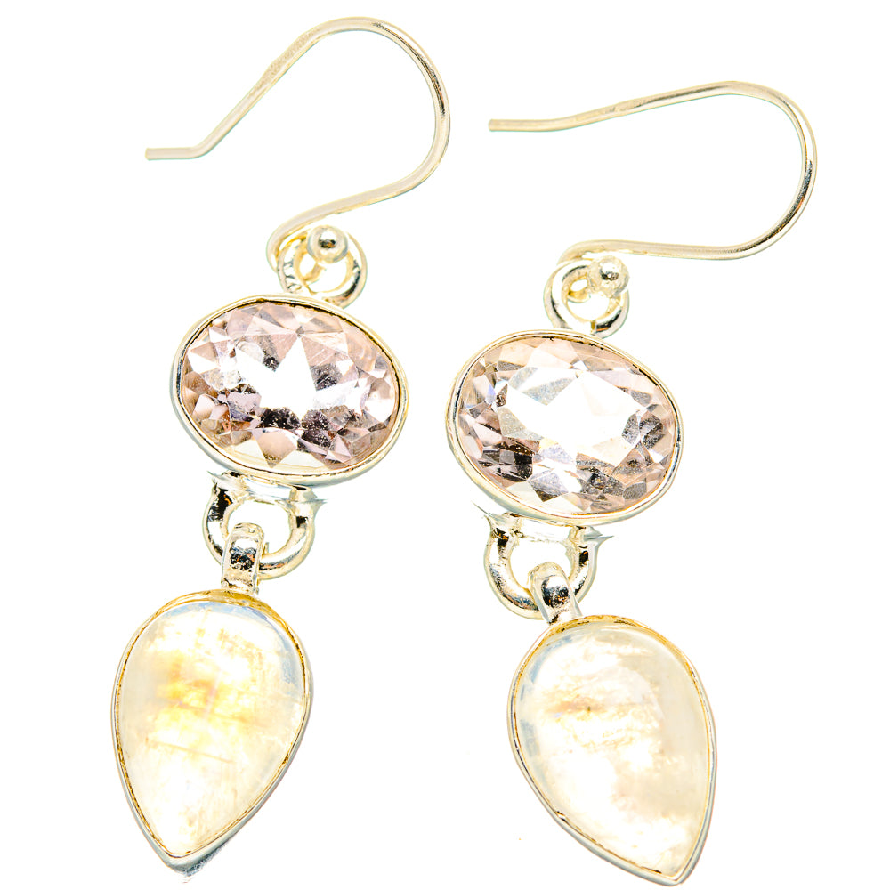 Rainbow Moonstone Earrings handcrafted by Anasilvercos - EARR429744 - Photo 2