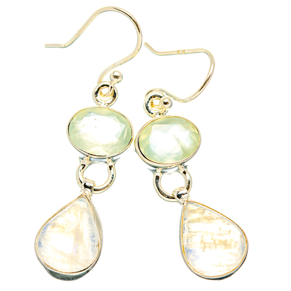 Rainbow Moonstone, Prehnite Earrings handcrafted by Anasilvercos - EARR429776 - Photo 2