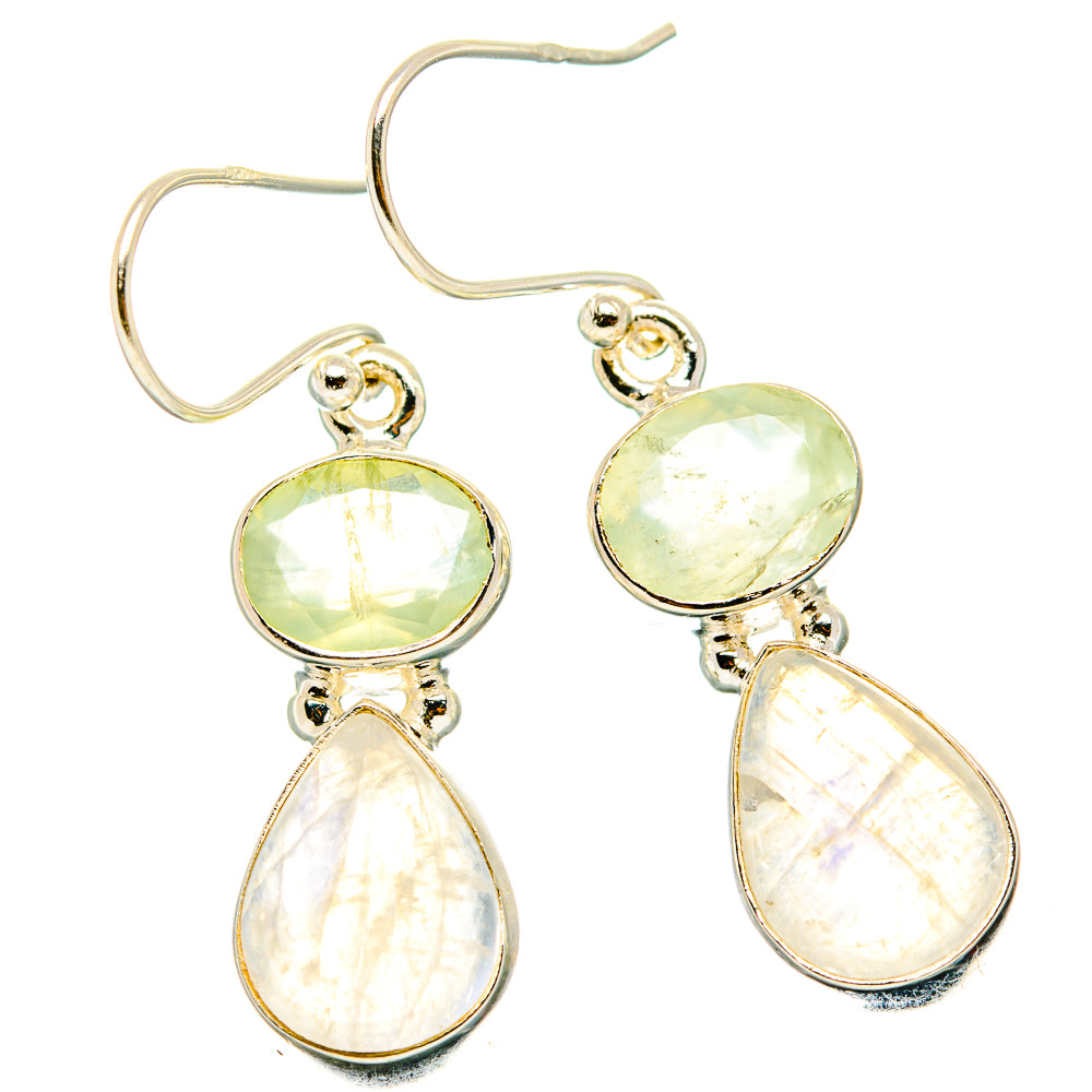 Rainbow Moonstone, Prehnite Earrings handcrafted by Anasilvercos - EARR429786 - Photo 2