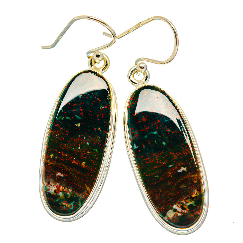 Bloodstone Earrings handcrafted by Anasilvercos - EARR429824 - Photo 2