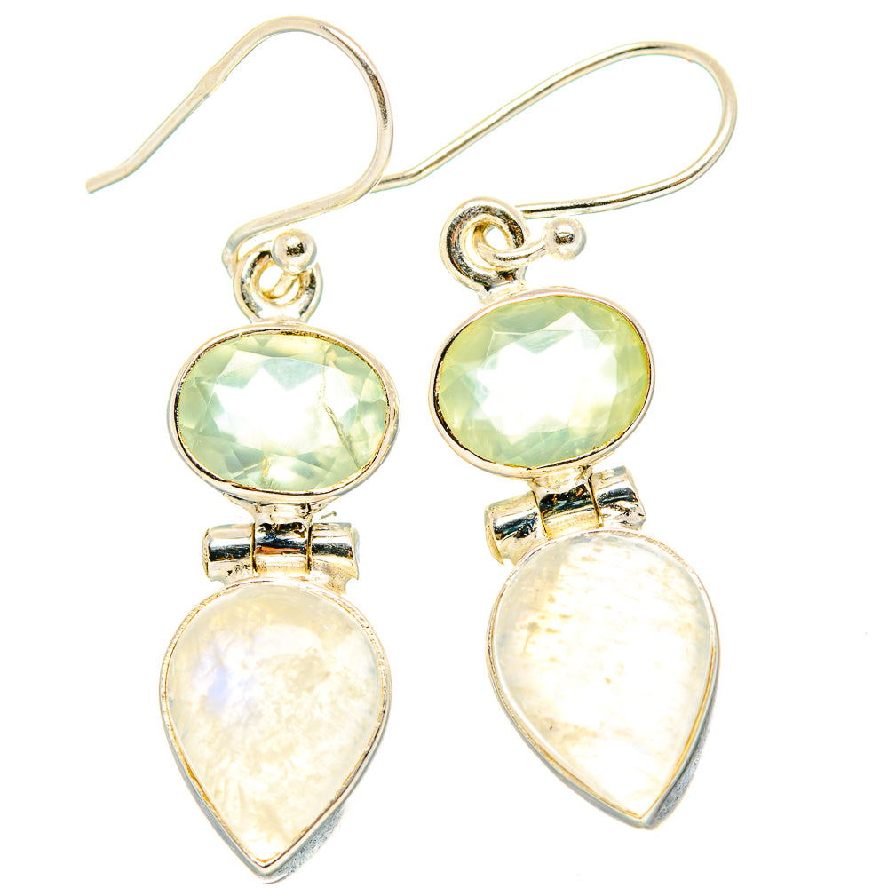 Rainbow Moonstone, Prehnite Earrings handcrafted by Anasilvercos - EARR429855 - Photo 2