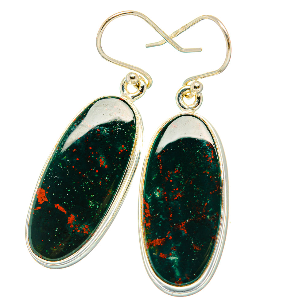 Bloodstone Earrings handcrafted by Anasilvercos - EARR429867 - Photo 2