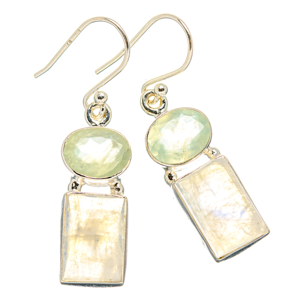Rainbow Moonstone Earrings handcrafted by Anasilvercos - EARR429912 - Photo 2