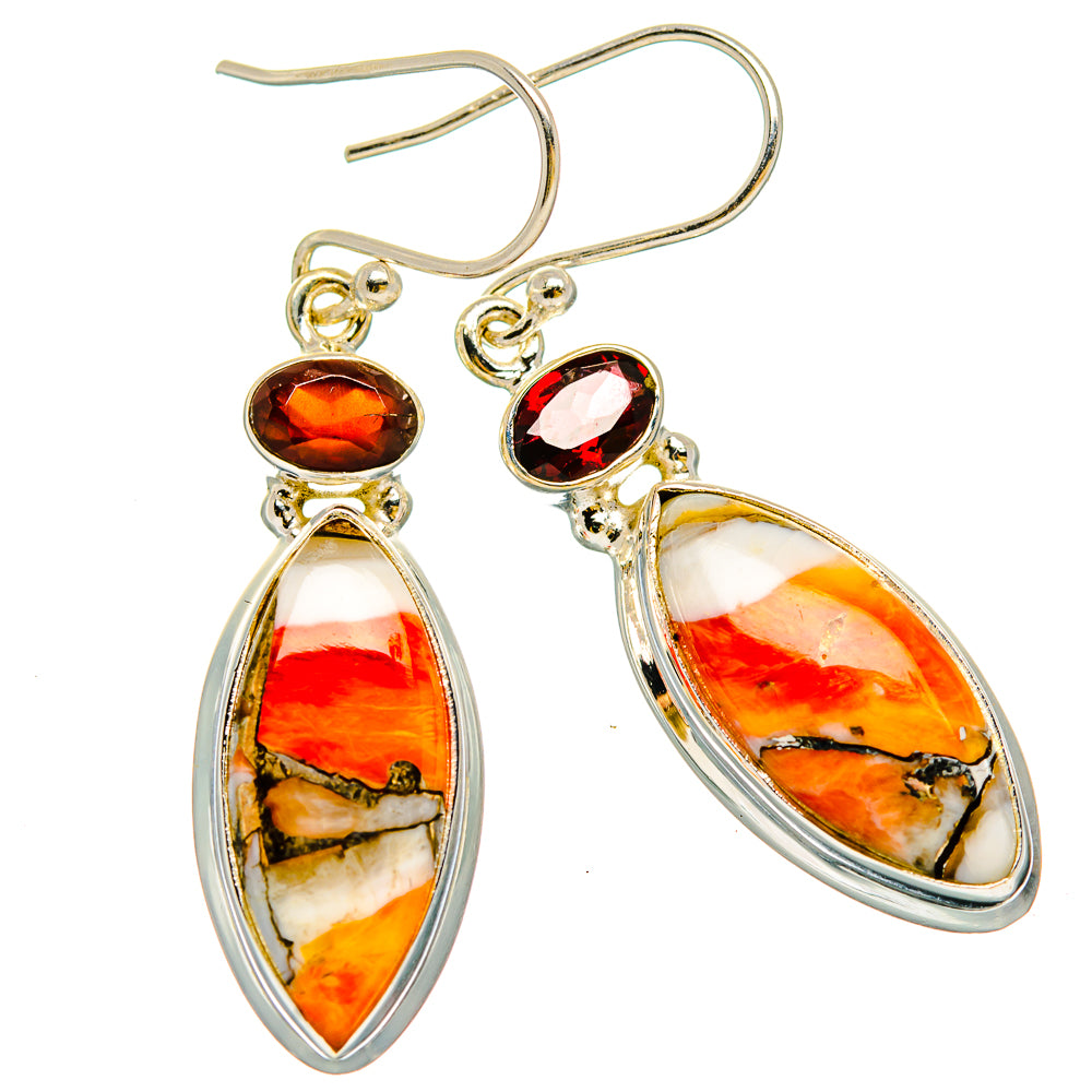 Spiny Oyster Turquoise Earrings handcrafted by Anasilvercos - EARR429963 - Photo 2