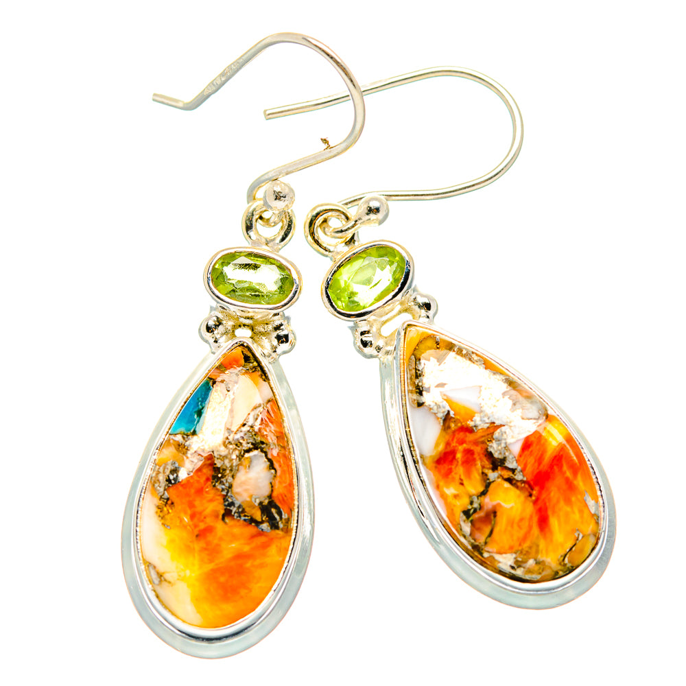 Spiny Oyster Turquoise Earrings handcrafted by Anasilvercos - EARR429986 - Photo 2