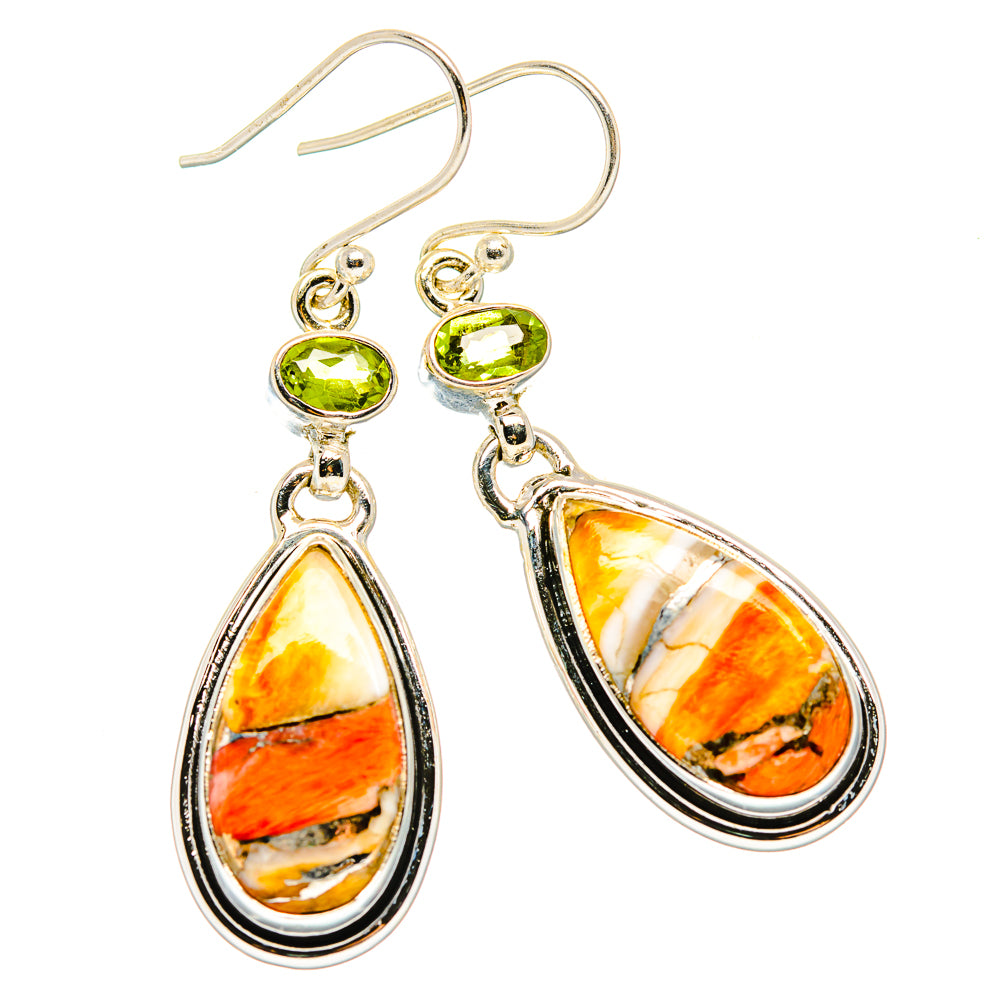 Orange Copper Composite Turquoise Earrings handcrafted by Anasilvercos - EARR430001 - Photo 2