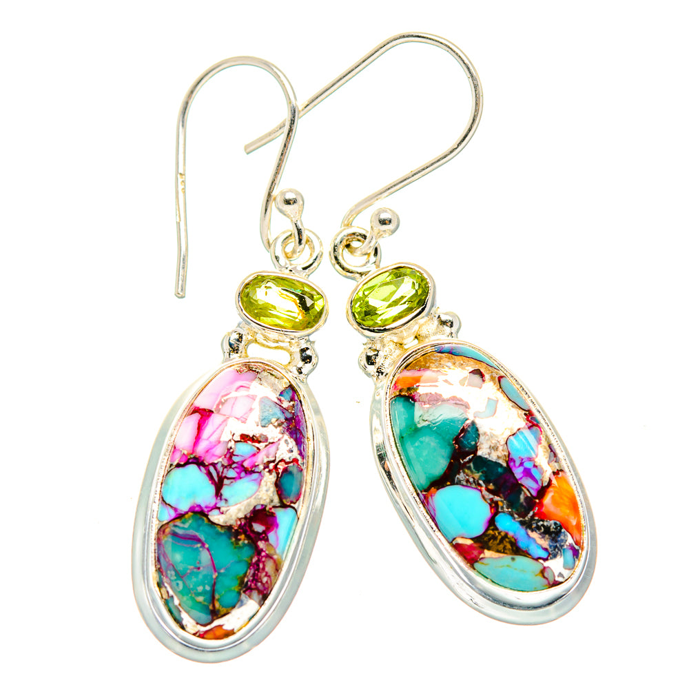 Spiny Oyster Turquoise Earrings handcrafted by Anasilvercos - EARR430005 - Photo 2