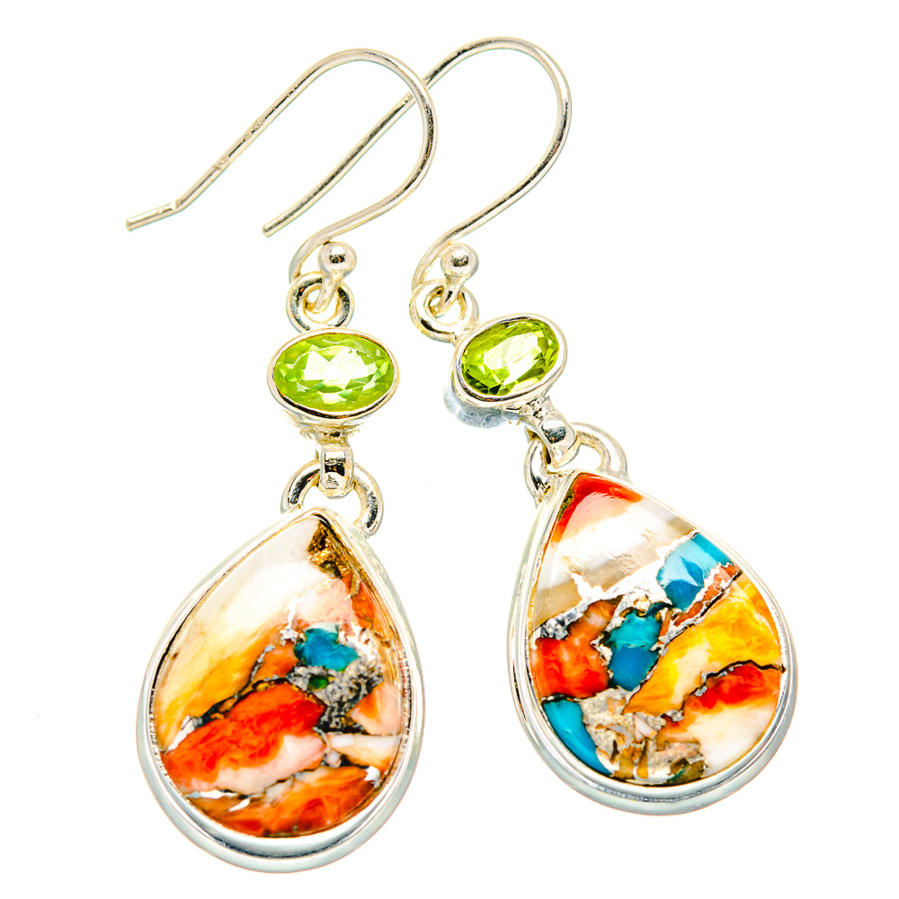 Spiny Oyster Turquoise Earrings handcrafted by Anasilvercos - EARR430008 - Photo 2