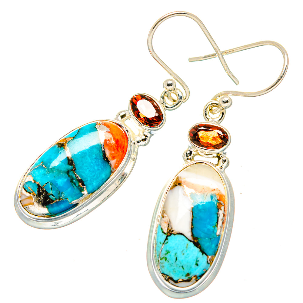 Spiny Oyster Turquoise Earrings handcrafted by Anasilvercos - EARR430023 - Photo 2