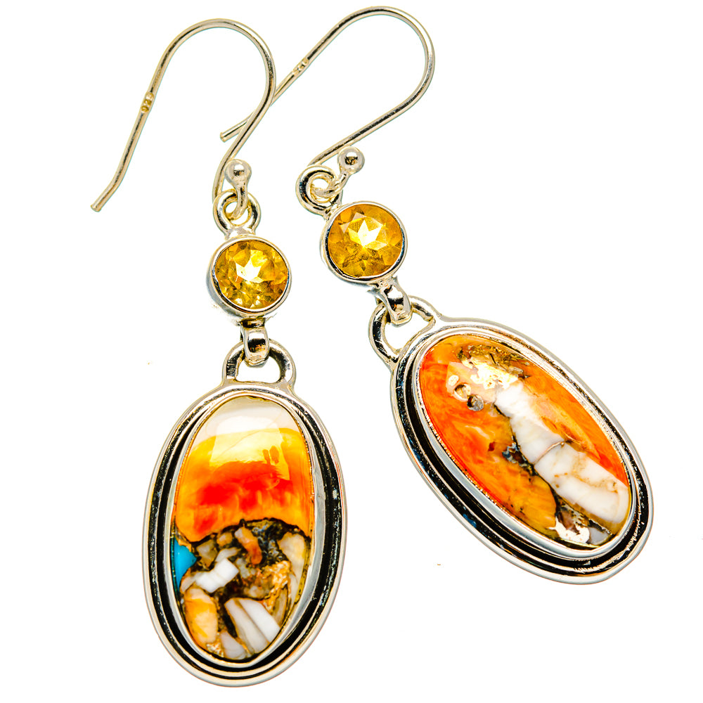 Spiny Oyster Turquoise Earrings handcrafted by Anasilvercos - EARR430100 - Photo 2