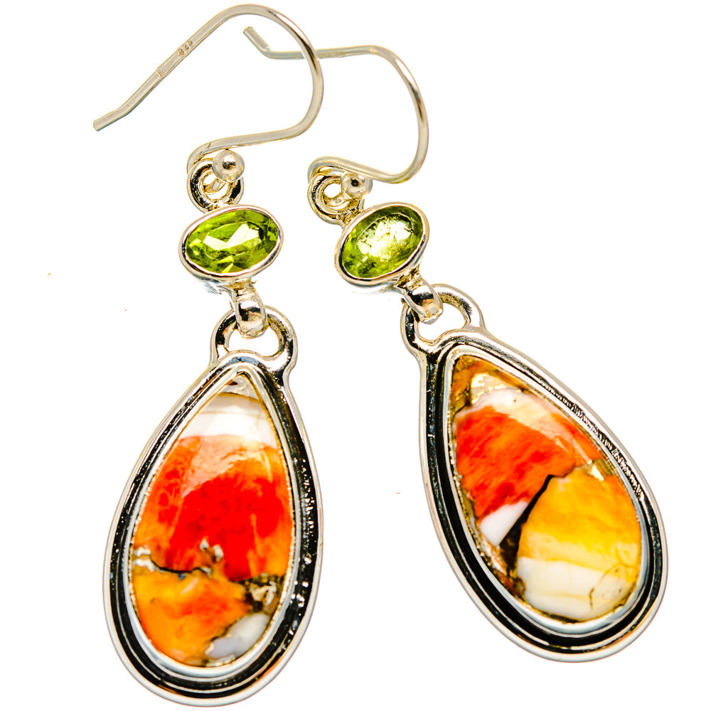 Spiny Oyster Turquoise Earrings handcrafted by Anasilvercos - EARR430104 - Photo 2