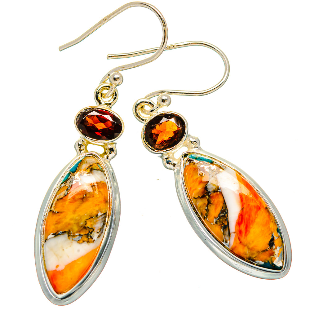 Spiny Oyster Turquoise Earrings handcrafted by Anasilvercos - EARR430113 - Photo 2