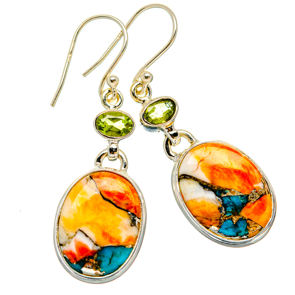 Spiny Oyster Turquoise Earrings handcrafted by Anasilvercos - EARR430122 - Photo 2