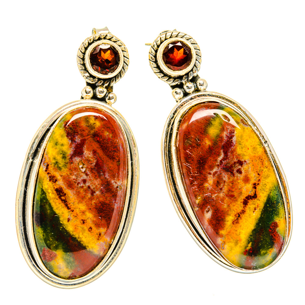 Ocean Jasper Earrings handcrafted by Anasilvercos - EARR430140 - Photo 2