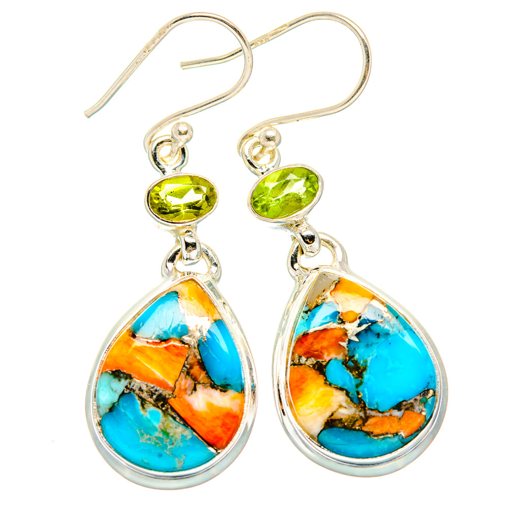 Spiny Oyster Turquoise Earrings handcrafted by Anasilvercos - EARR430155 - Photo 2