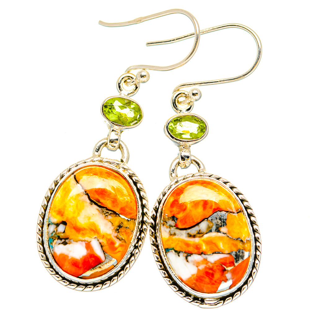 Spiny Oyster Turquoise Earrings handcrafted by Anasilvercos - EARR430205 - Photo 2