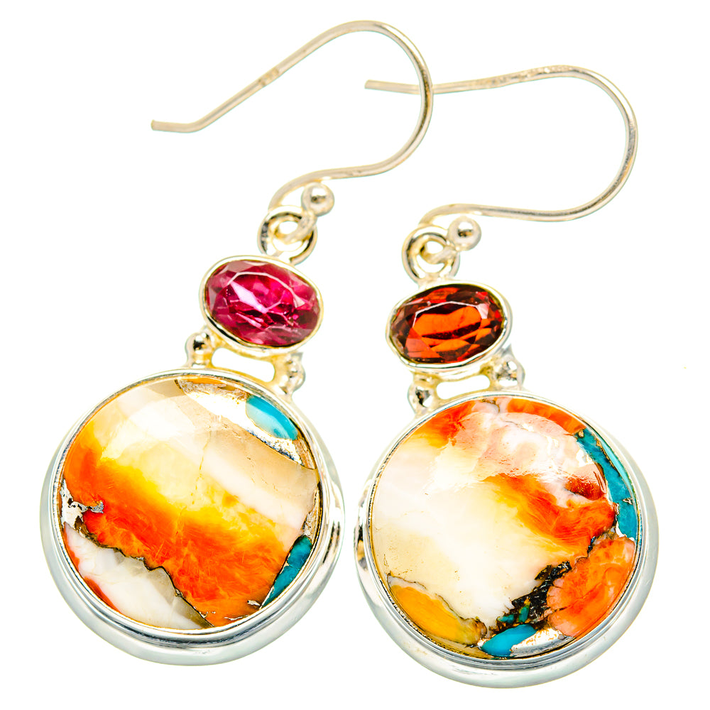 Spiny Oyster Turquoise Earrings handcrafted by Anasilvercos - EARR430213 - Photo 2