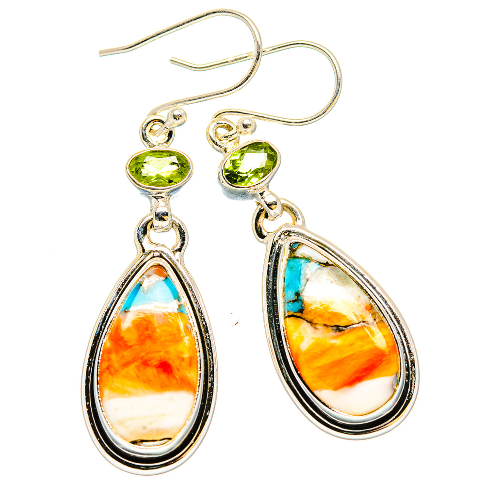 Spiny Oyster Turquoise Earrings handcrafted by Anasilvercos - EARR430248 - Photo 2