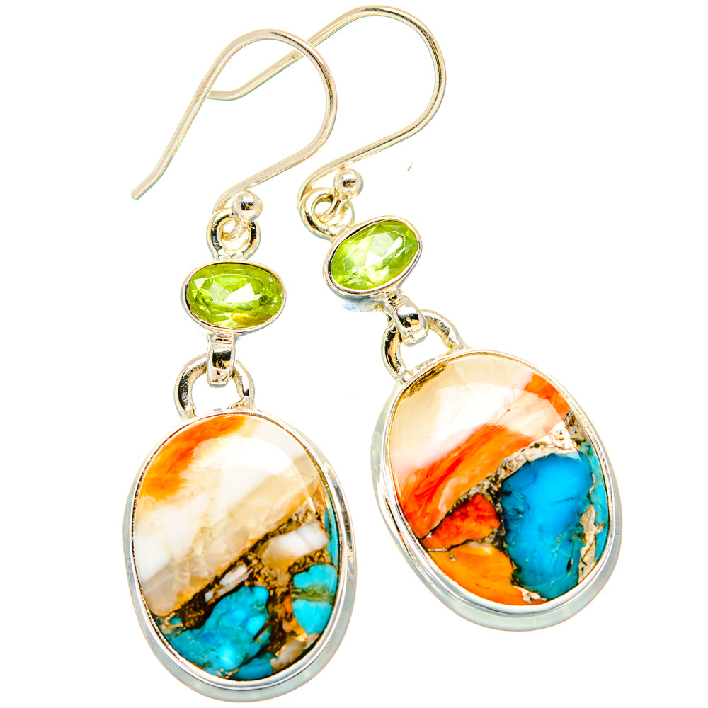 Spiny Oyster Turquoise Earrings handcrafted by Anasilvercos - EARR430261 - Photo 2