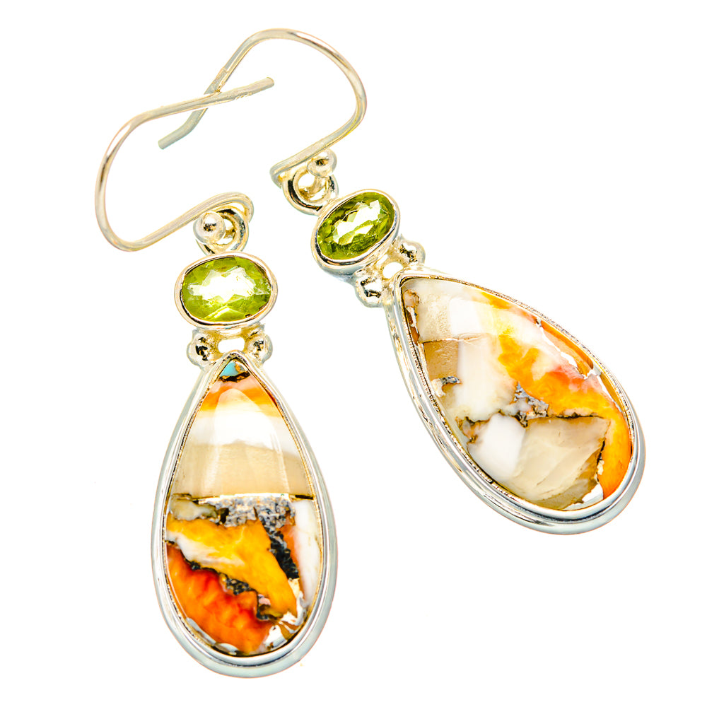 Spiny Oyster Turquoise Earrings handcrafted by Anasilvercos - EARR430271 - Photo 2