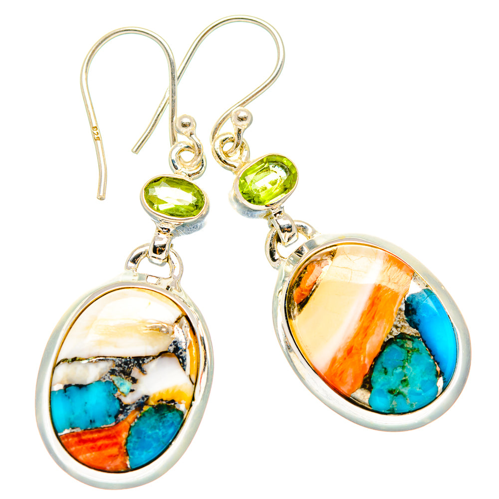 Spiny Oyster Turquoise Earrings handcrafted by Anasilvercos - EARR430295 - Photo 2