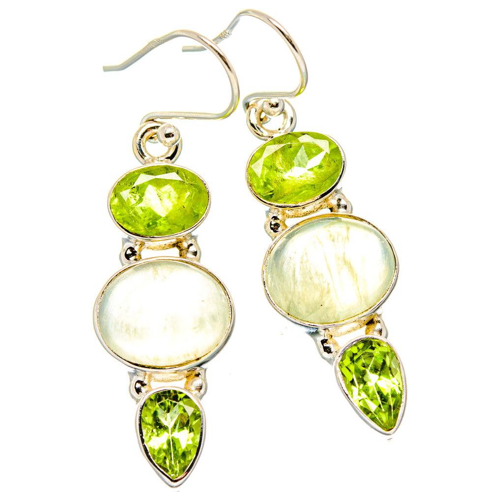 Prehnite, Peridot Earrings handcrafted by Anasilvercos - EARR430337 - Photo 2