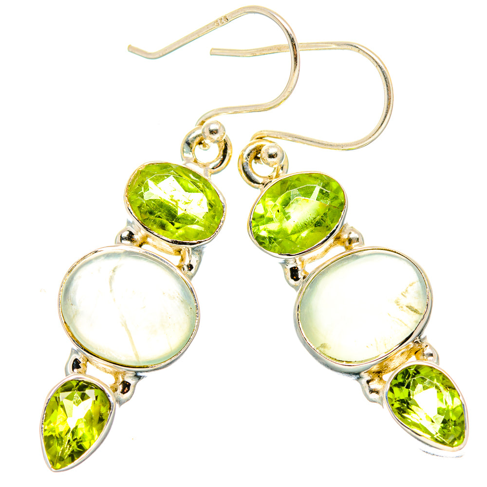 Prehnite, Peridot Earrings handcrafted by Anasilvercos - EARR430349 - Photo 2