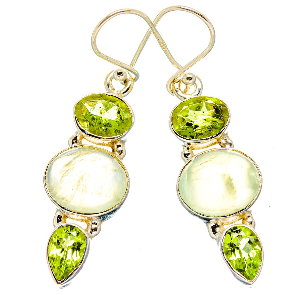 Prehnite, Peridot Earrings handcrafted by Anasilvercos - EARR430373 - Photo 2