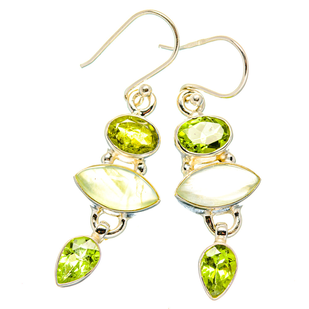 Prehnite, Peridot Earrings handcrafted by Anasilvercos - EARR430374 - Photo 2