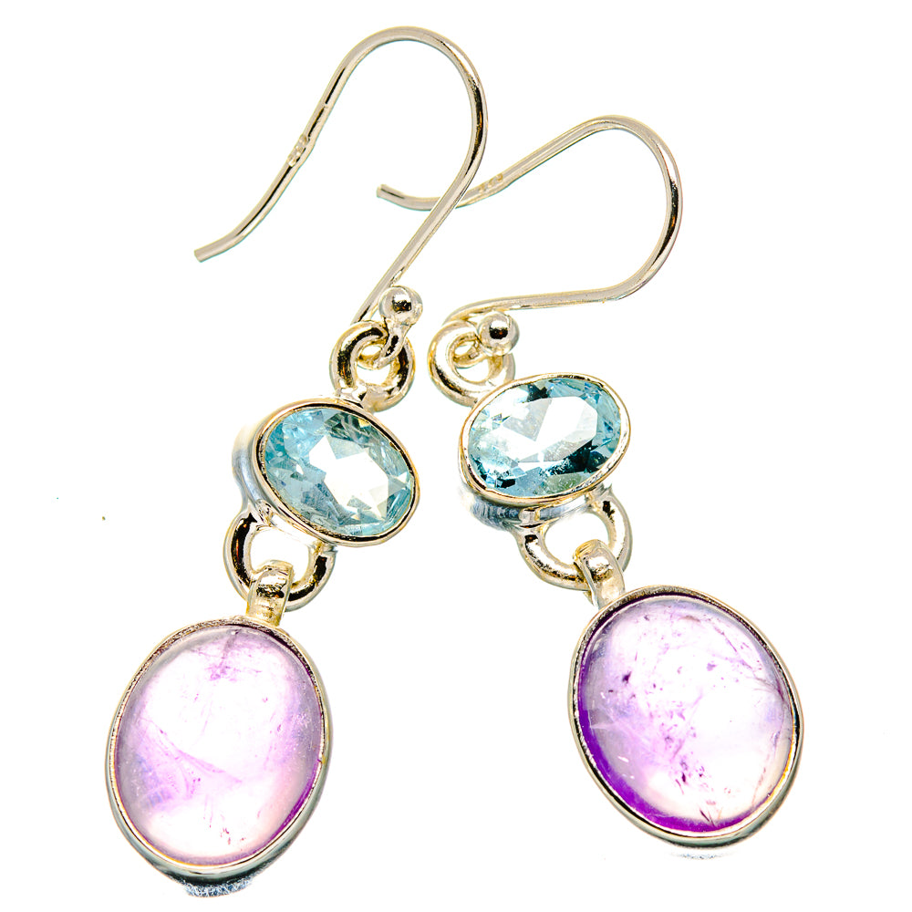 Amethyst, Blue Topaz Earrings handcrafted by Anasilvercos - EARR430408 - Photo 2