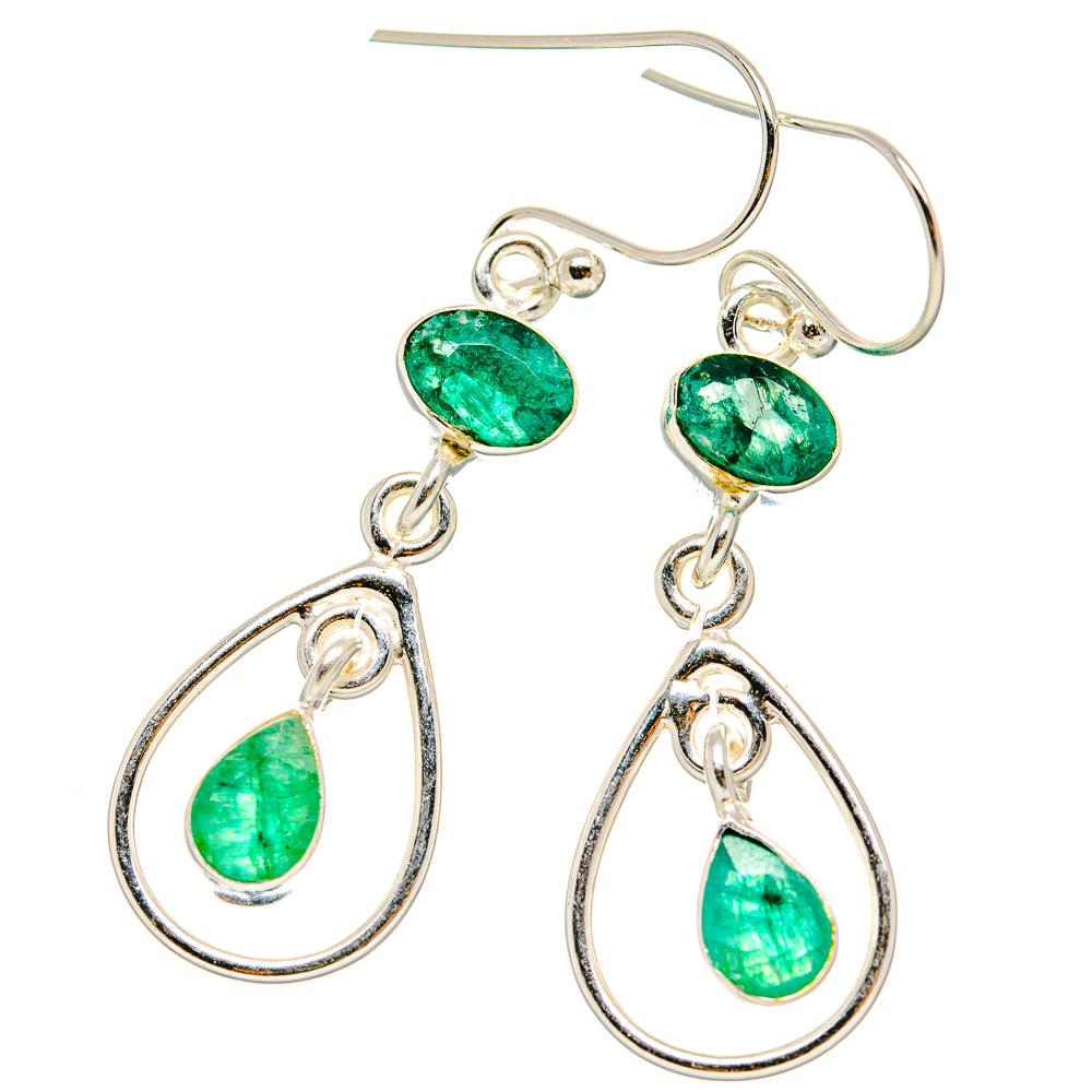 Green Sillimanite Earrings handcrafted by Anasilvercos - EARR430412 - Photo 2